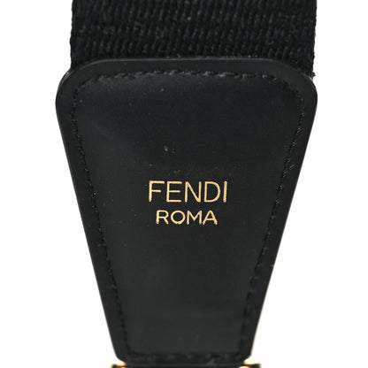 Fendi Jacquard Ribbon Vitello King FF Bi-Color Intreccio Adjustable Strap You Black White 4 of 5