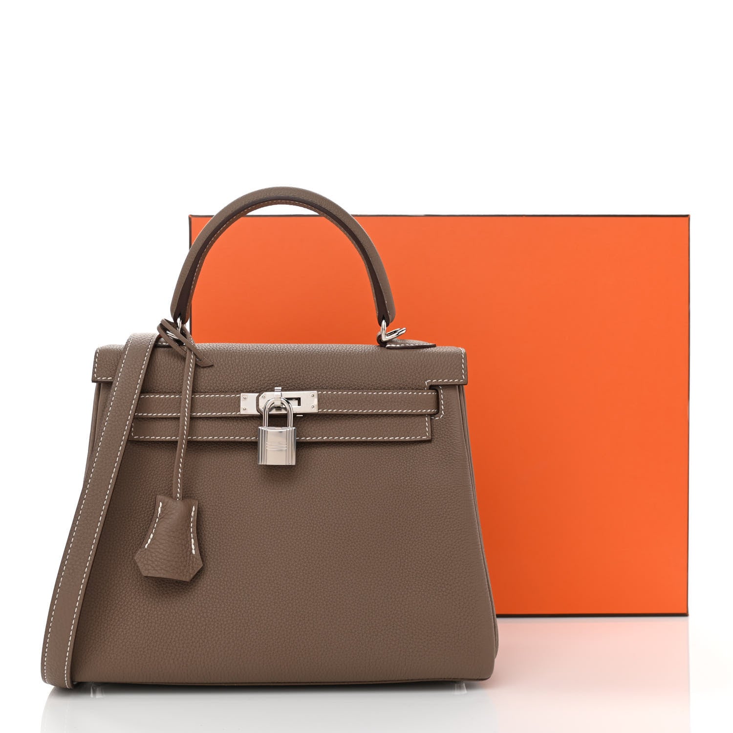 Hermes Togo Kelly Retourne 25 Etoupe 11 of 11