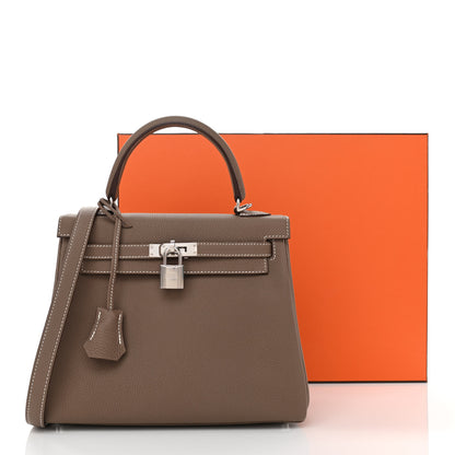 Hermes Togo Kelly Retourne 25 Etoupe 11 of 11
