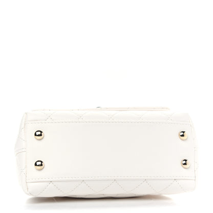Chanel Goatskin Quilted Extra Mini Rainbow Coco Handle Flap White 4 of 11