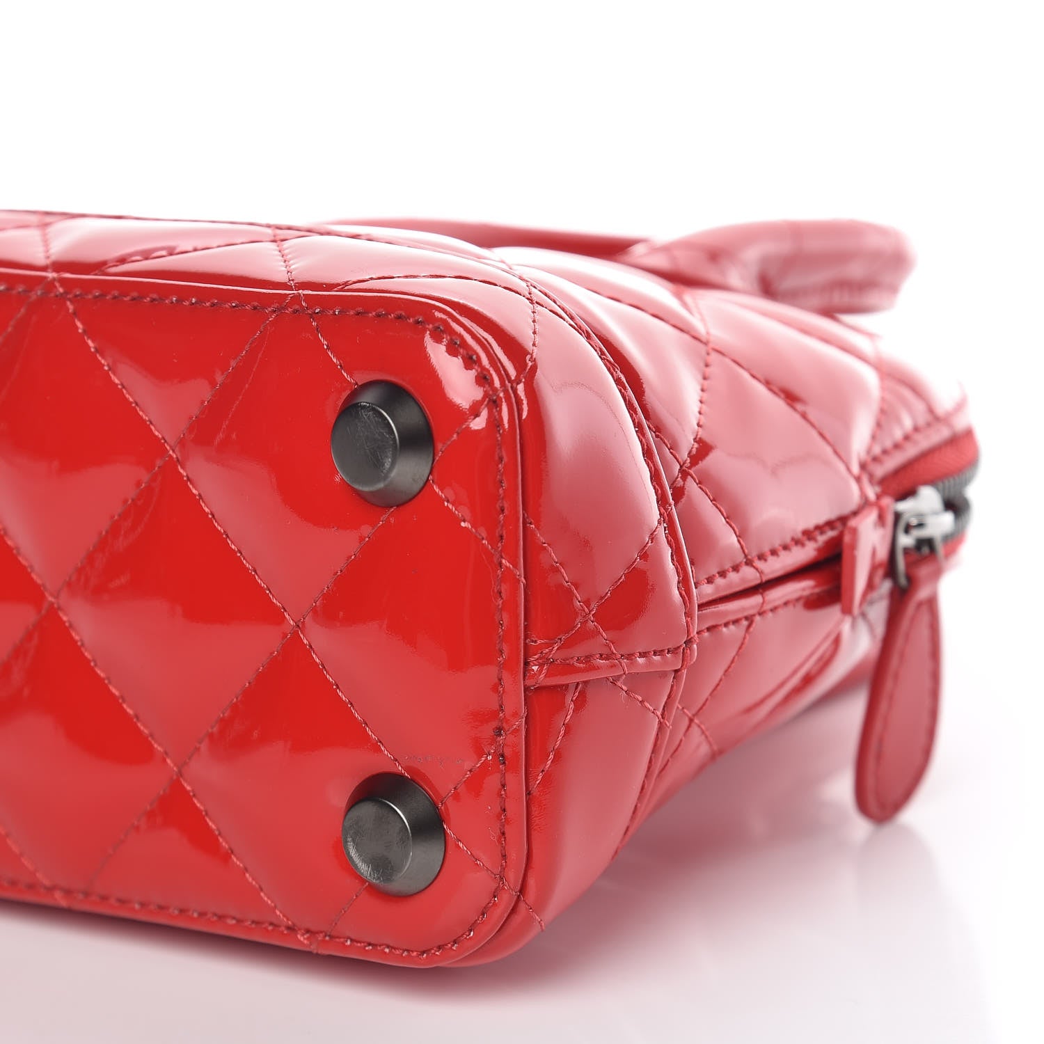 Balenciaga Patent Quilted XXS Ville Top Handle Bag Red 8 of 12