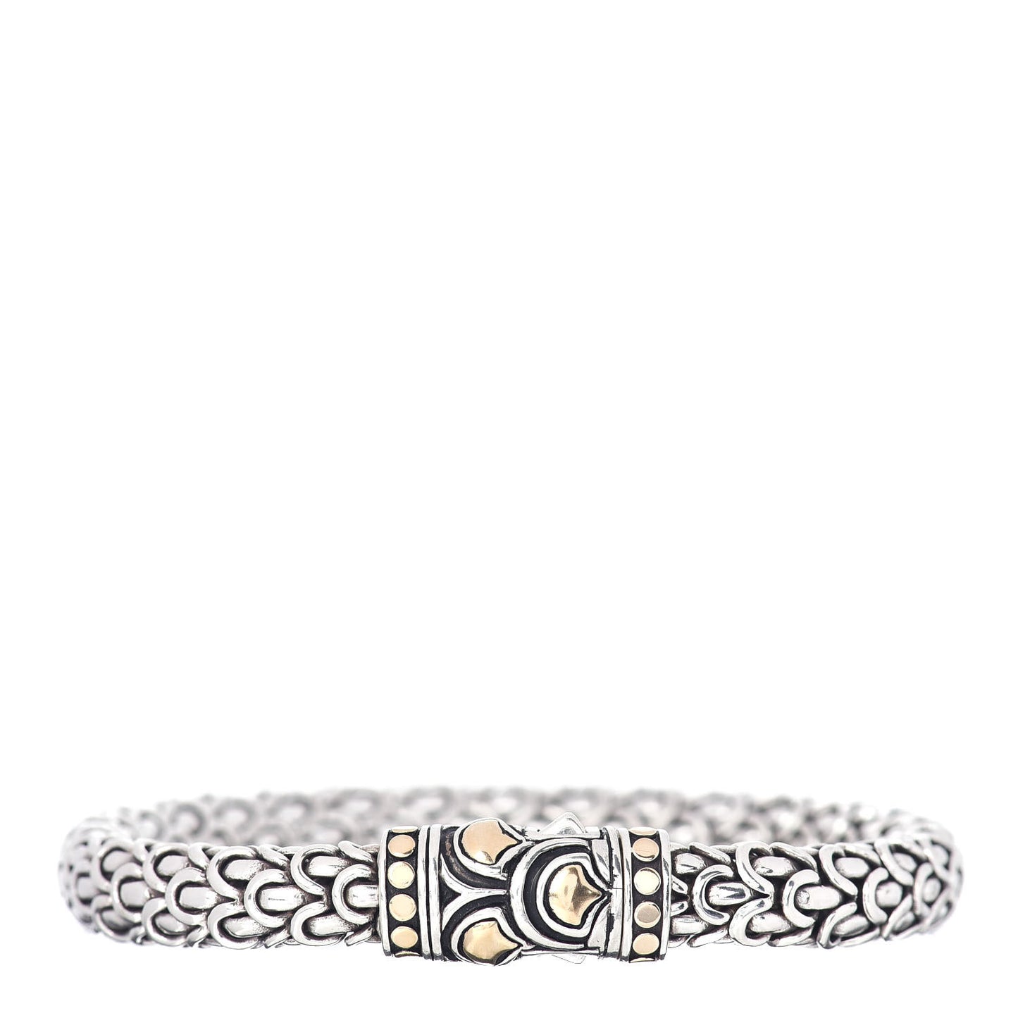 Sterling Silver 18K Yellow Gold 8mm Naga Station Bracelet