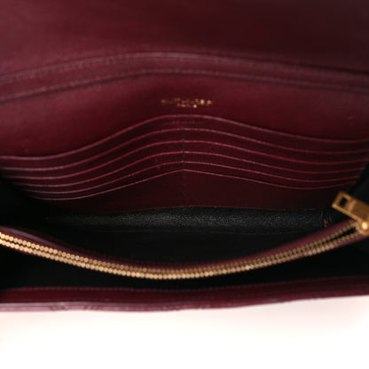 Saint Laurent Lambskin Diamond Quilted Angie Chain Bag Burgundy 5 of 9