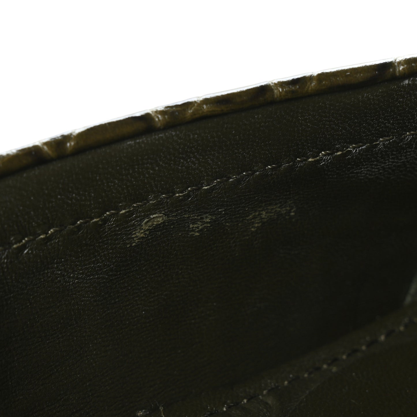 Calfskin Crocodile Embossed Dauphine Loafers 40 Green