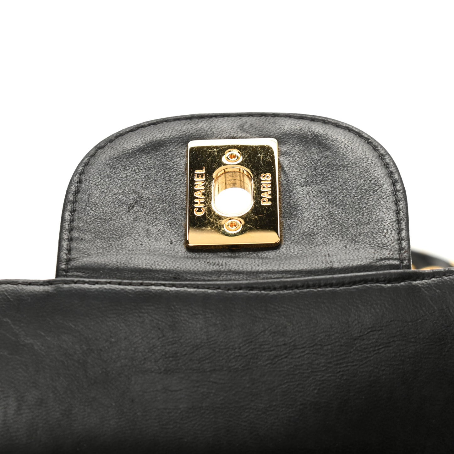 Lambskin Quilted XL Jumbo Single Flap Black