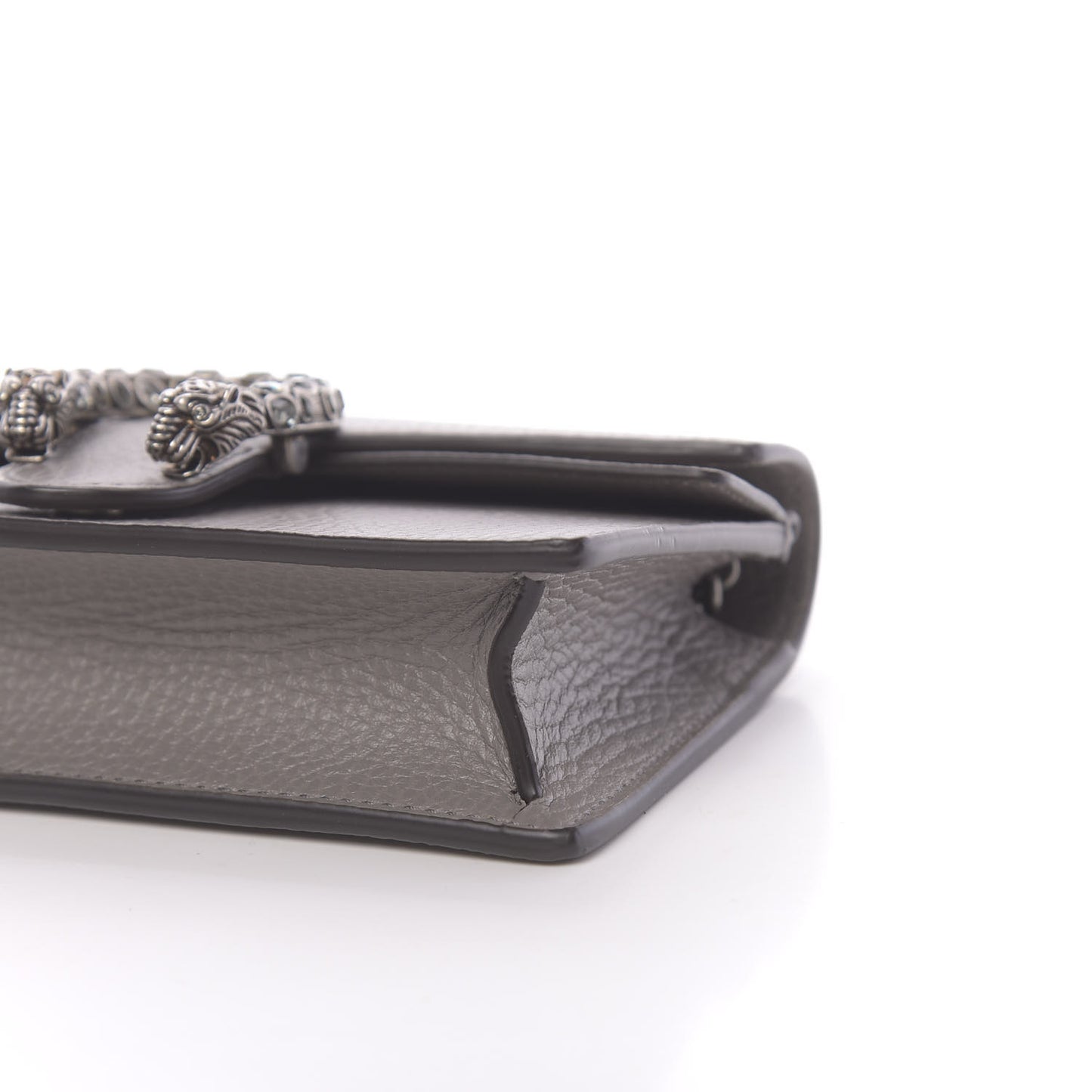 Dollar Calfskin Crystal Super Mini Dionysus Shoulder Bag Dusty Grey Black Diamond