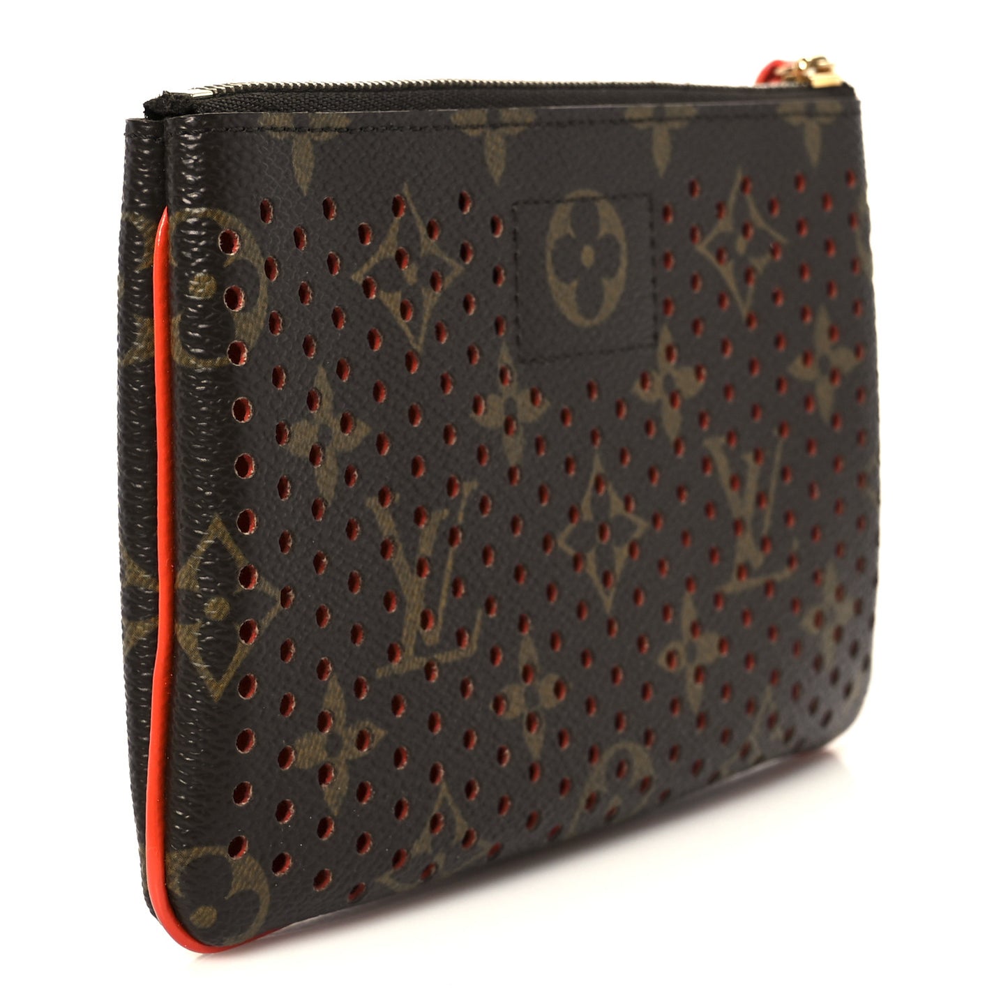 Monogram Perforated Pochette Plat Orange