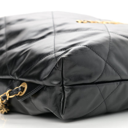 Chanel Shiny Calfskin Quilted Chanel 22 Backpack Black 8 of 9