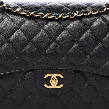 Chanel Caviar Quilted Jumbo Double Flap Black 8 of 10