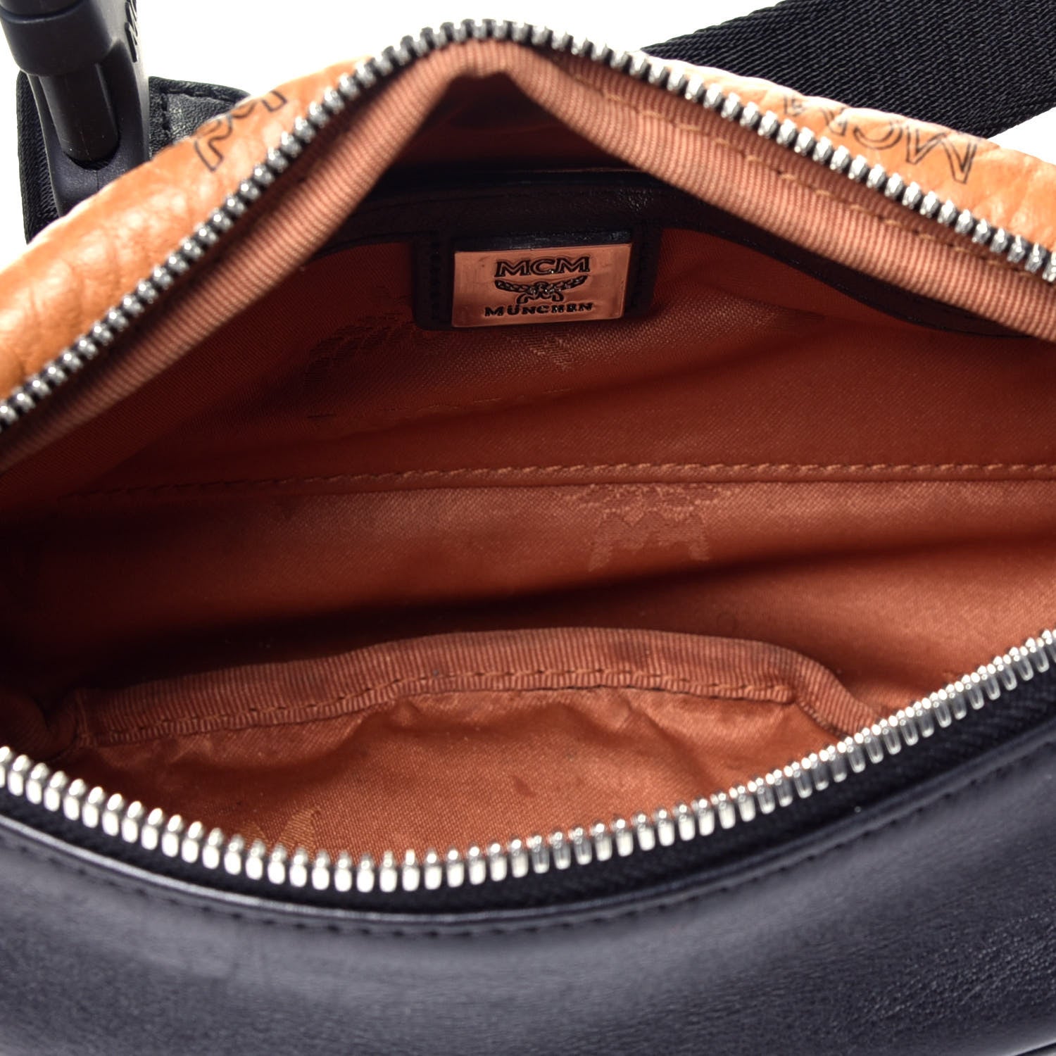 MCM Visetos Waist Bag Black Cognac 4 of 9
