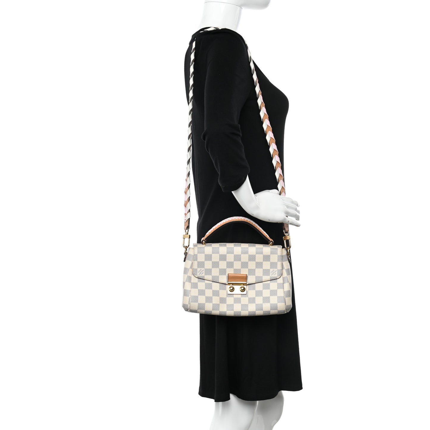 Damier Azur Braided Croisette Rose