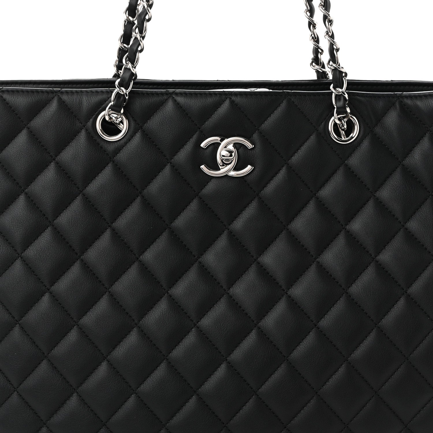 Chanel Calfskin Quilted Large Classic Shopping Tote Black 8 of 10