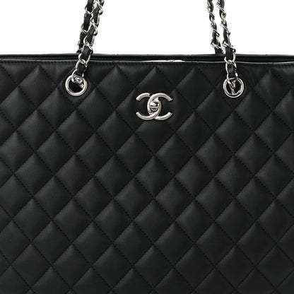 Chanel Calfskin Quilted Large Classic Shopping Tote Black 8 of 10