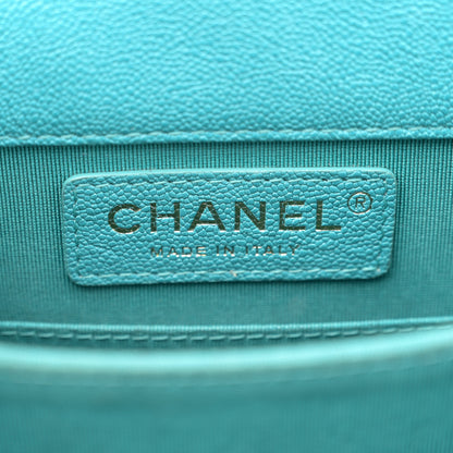 Chanel Caviar Quilted North South Boy Flap Turquoise 7 of 13