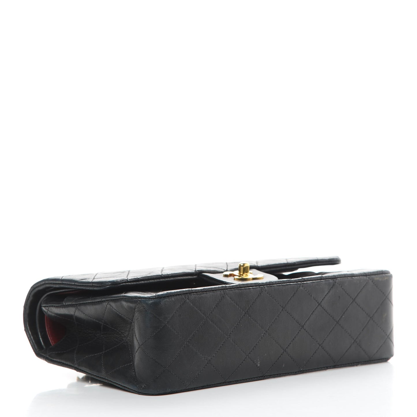 Lambskin Quilted Medium Double Flap Black