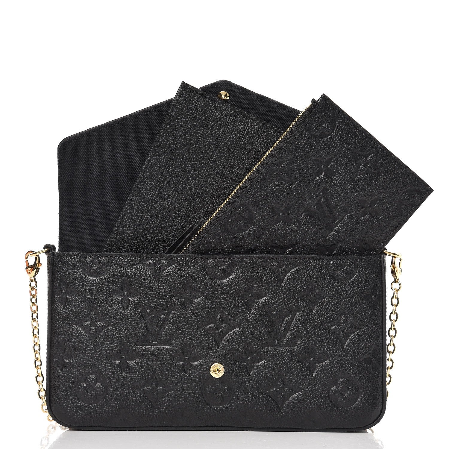 Louis Vuitton Empreinte Pochette Felicie Chain Wallet Black 7 of 8