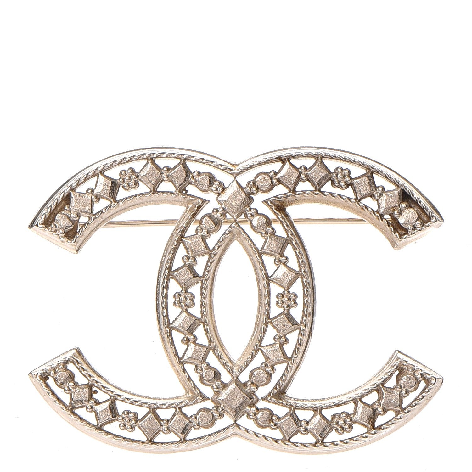 Chanel CC Brooch Light Gold 1 of 5