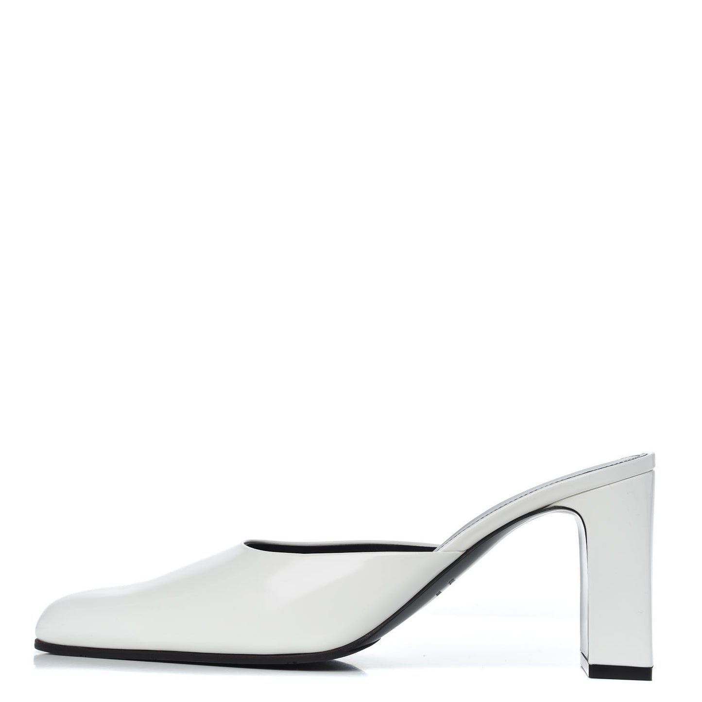 Patinated Calfskin Mule Pumps 39 Optic White