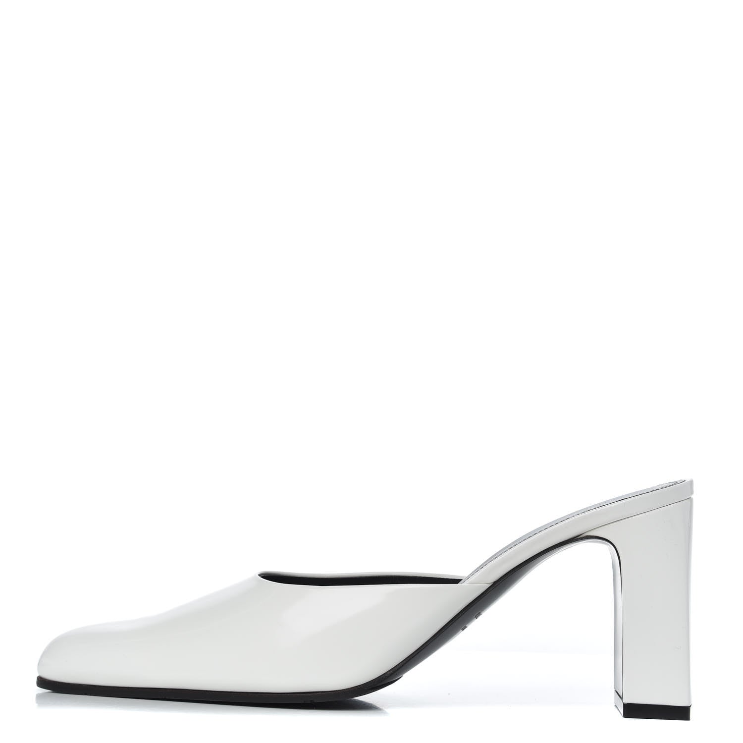 Balenciaga Patinated Calfskin Mule Pumps 39 Optic White 1 of 9