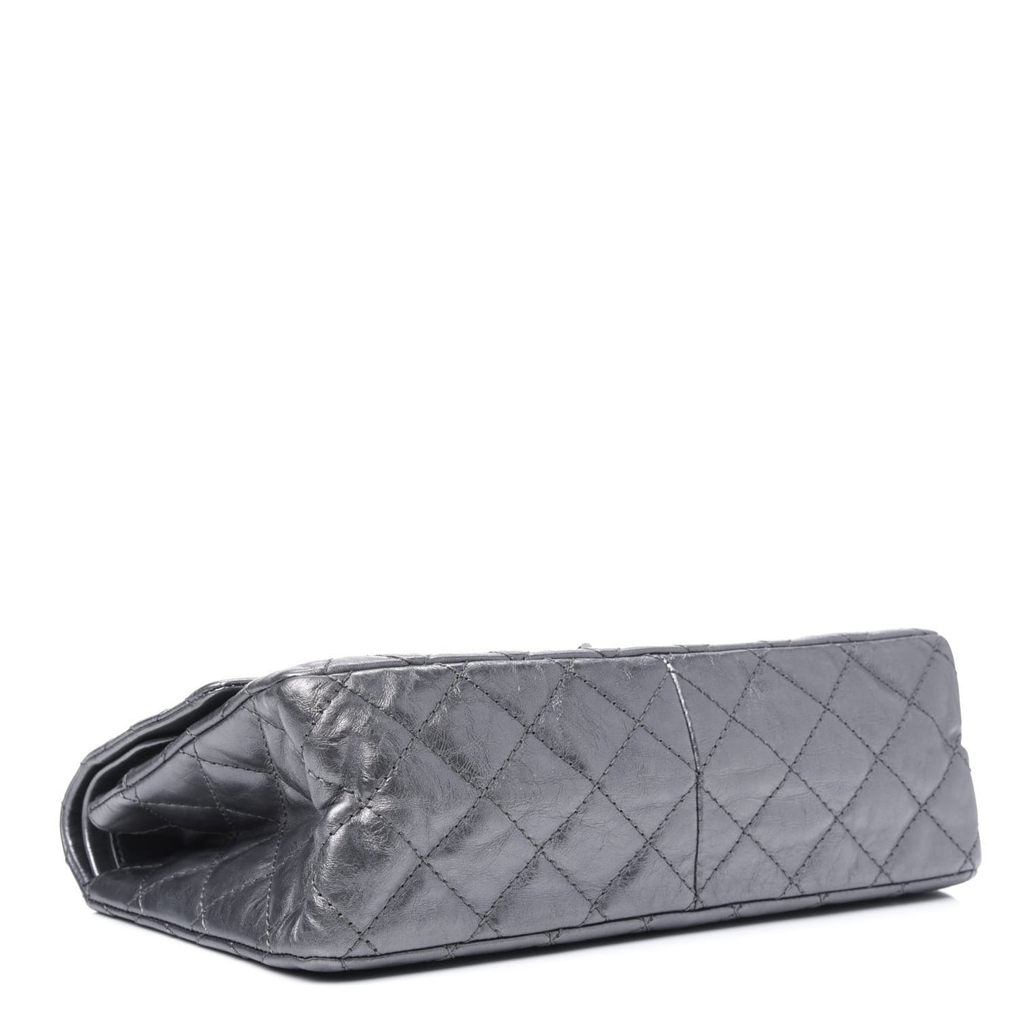 Metallic Aged Calfskin Quilted 2.55 Reissue 226 Flap Dark Silver