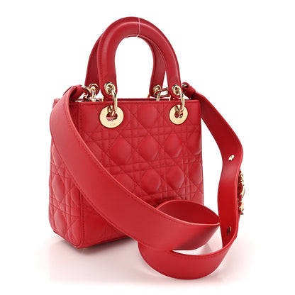 Christian Dior Lambskin Cannage Small My ABCDior Lady Dior Red 3 of 10