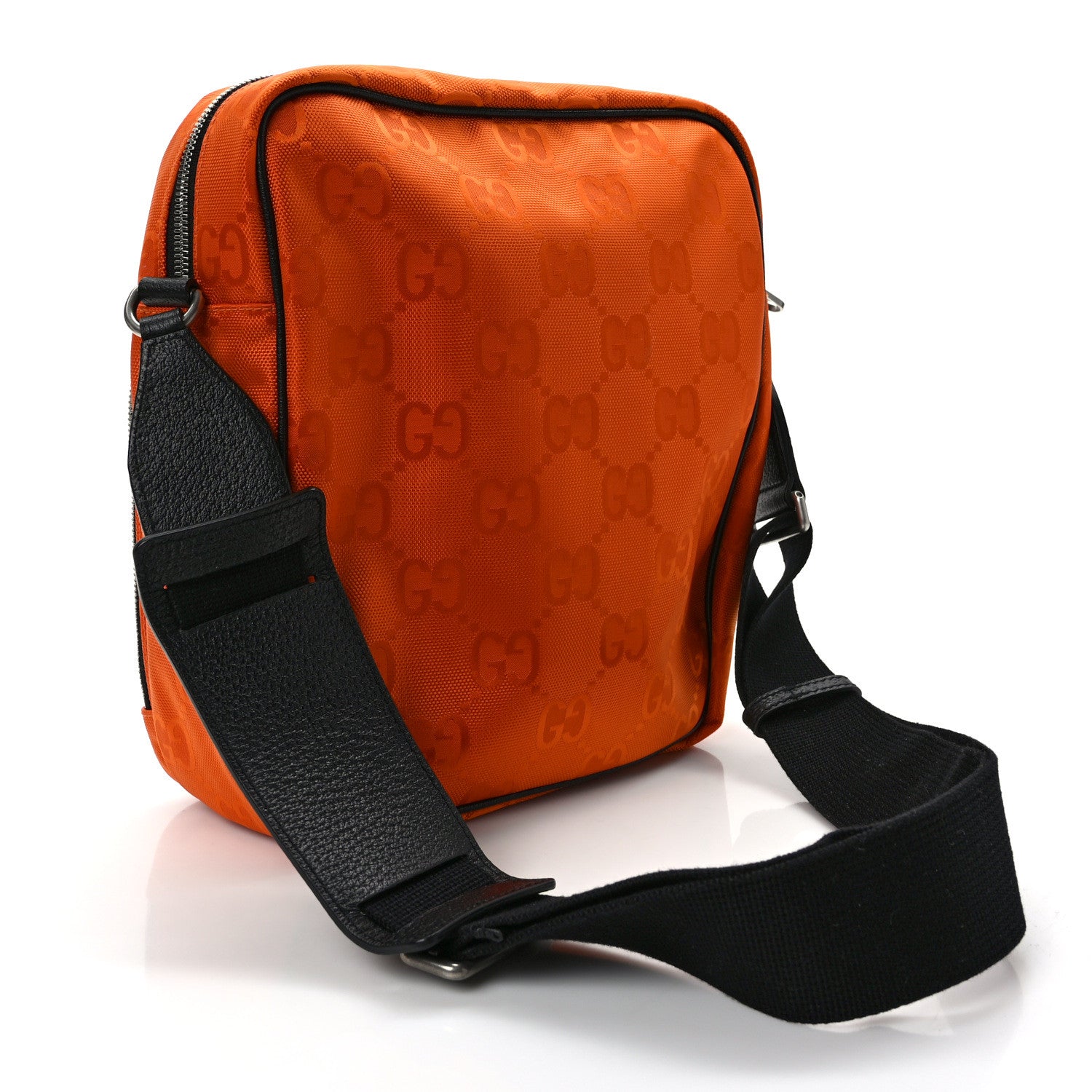 Gucci Econyl Nylon Monogram Off The Grid Messenger Orange Black 2 of 8