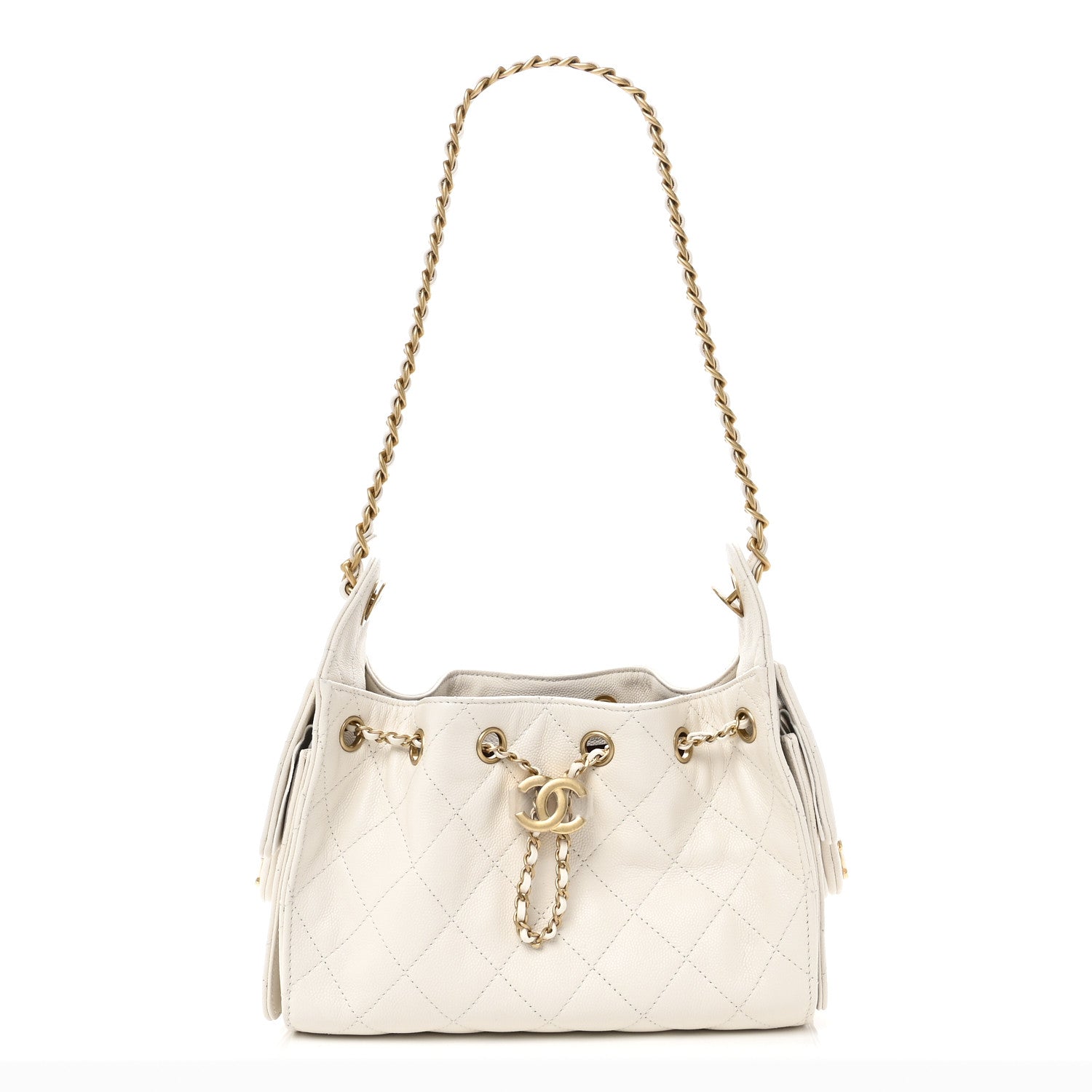 Chanel Caviar Quilted Mini Chanel 25 Handbag White 1 of 11