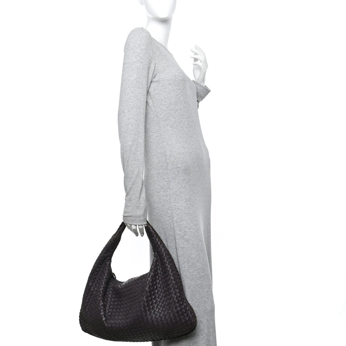 Nappa Intrecciato Large Veneta Hobo Ebano