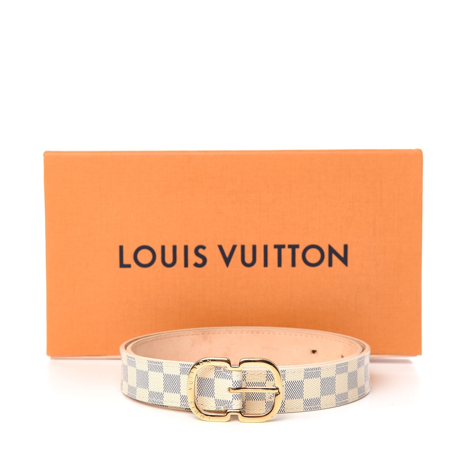 Louis Vuitton Damier Azur 25mm Mini Belt 75 30 9 of 9