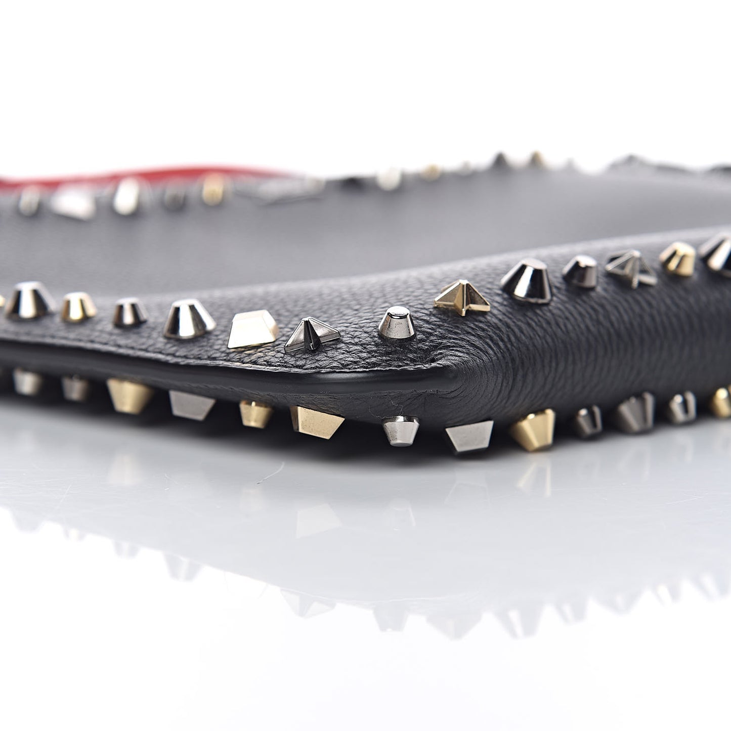Calfskin Empire Trashmix Spike Loubiclutch Clutch Black