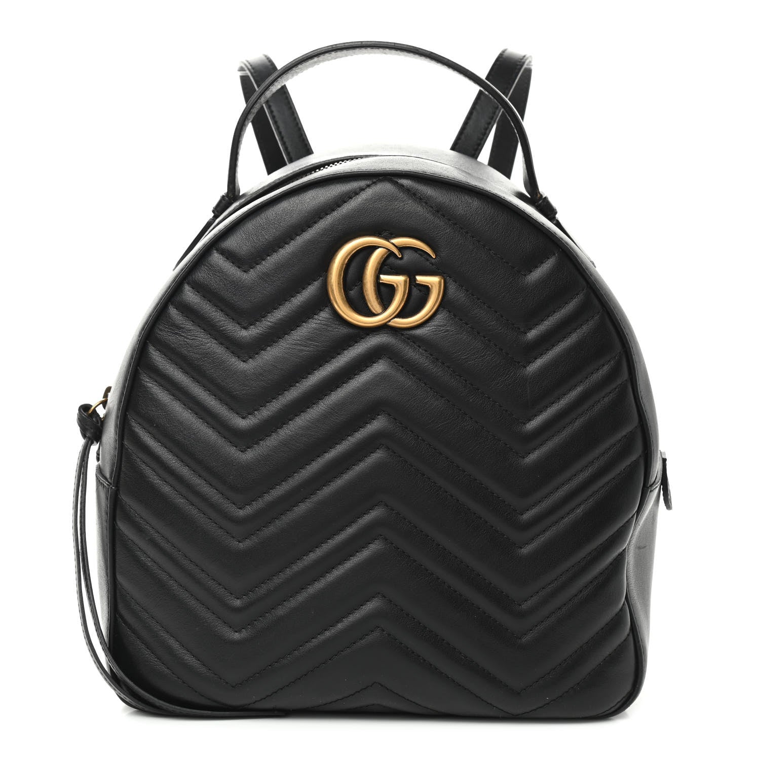 Gucci Calfskin Matelasse GG Marmont Dome Backpack Black 1 of 13