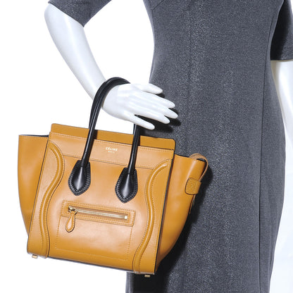 Celine Smooth Calfskin Micro Luggage Amber 2 of 8