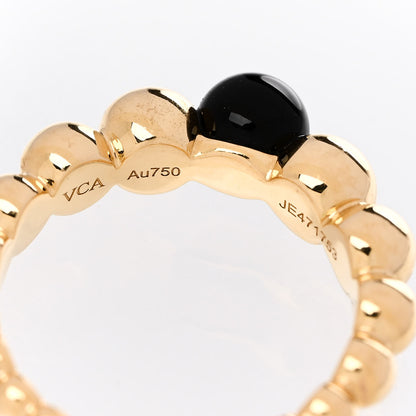 Van Cleef & Arpels 18K Yellow Gold Onyx Perlee Couleurs Variation Ring 52 6 4 of 6