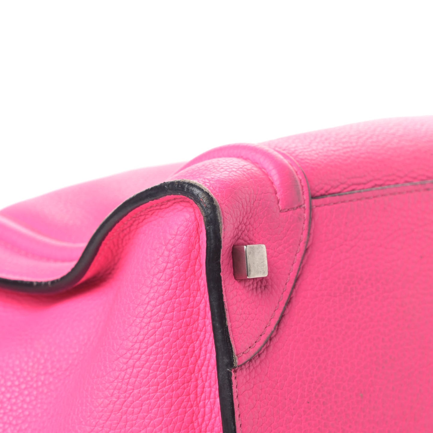 Drummed Calfskin Mini Luggage Fluo Pink