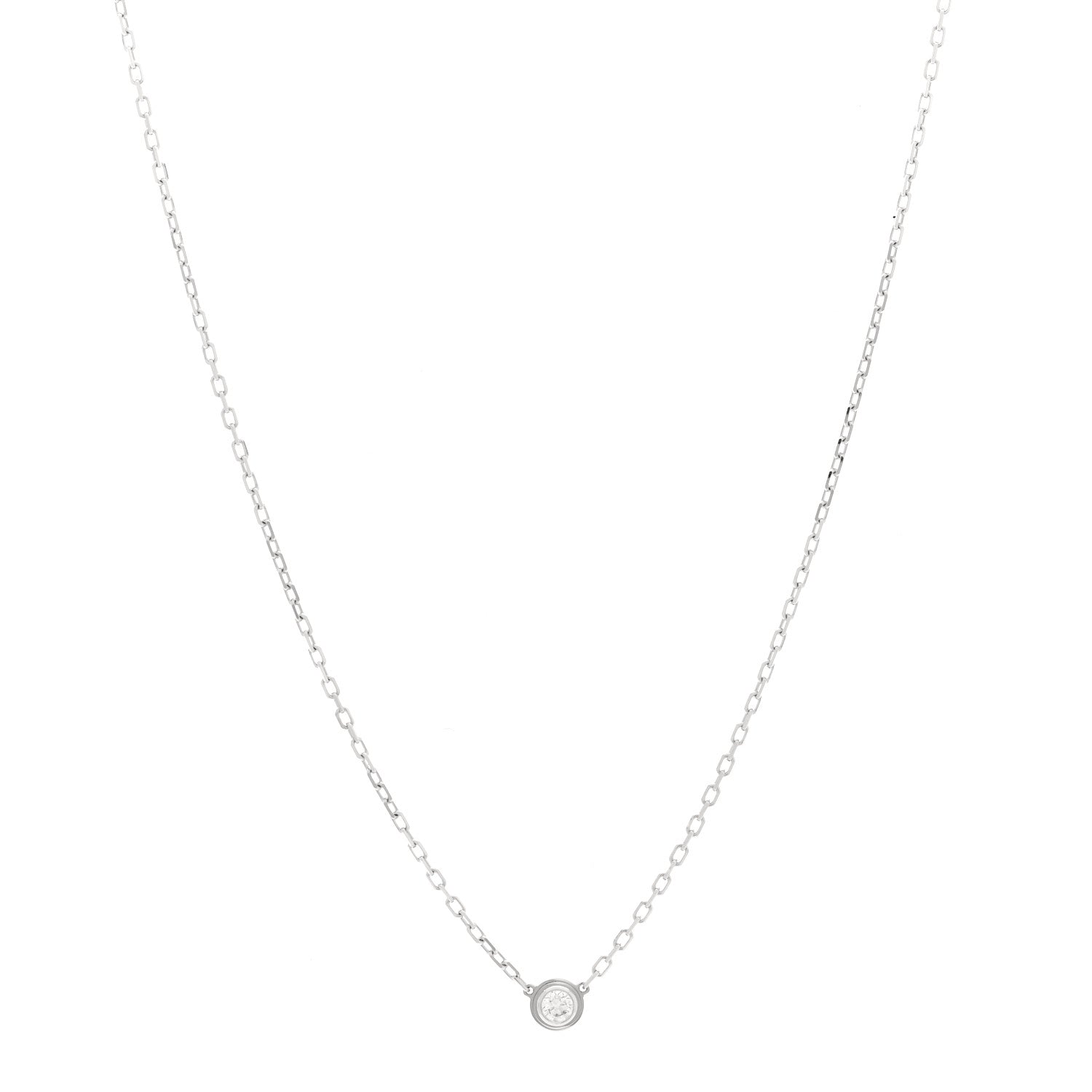 Cartier 18K White Gold Diamond SM D'Amour Pendant Necklace 1 of 4