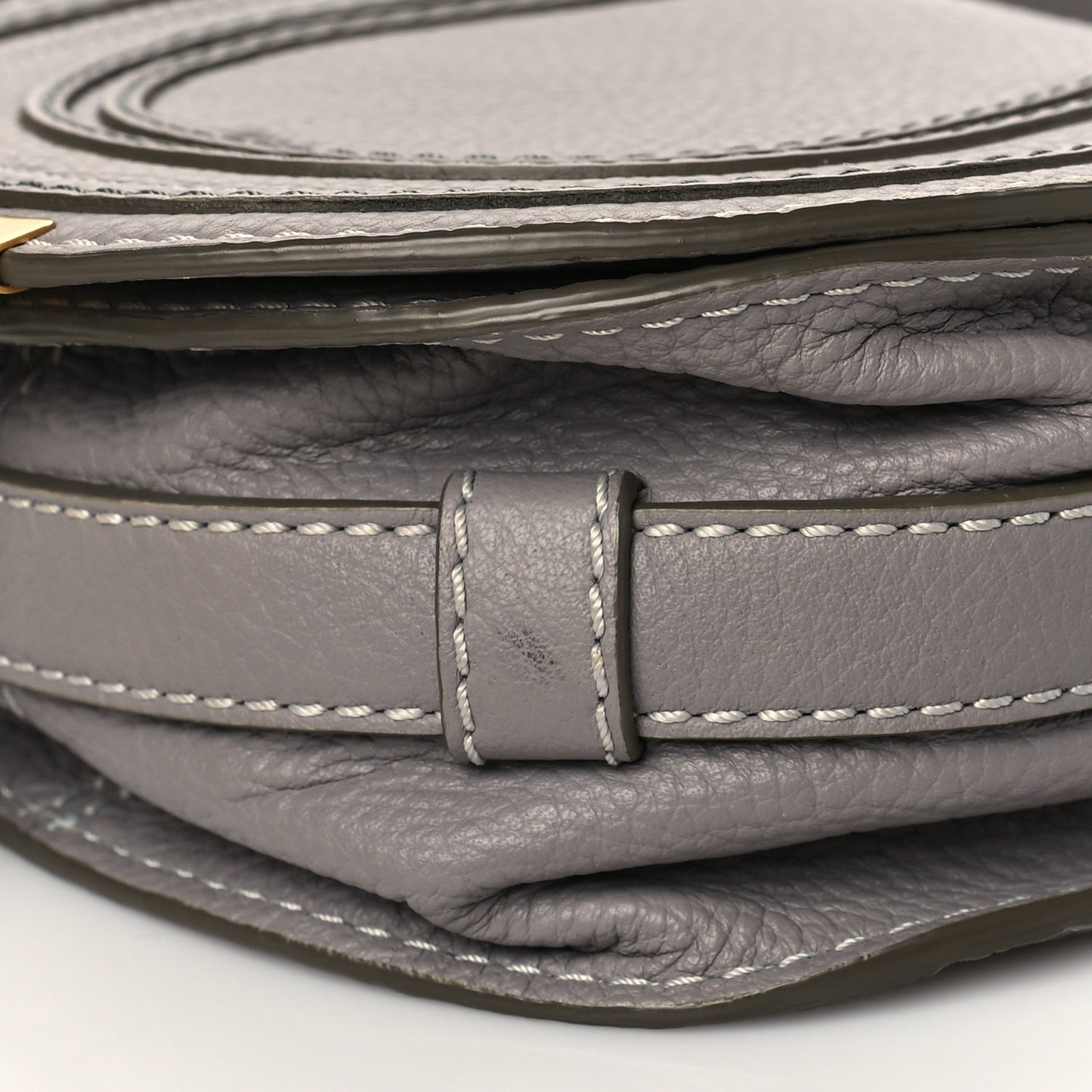 Calfskin Mini Marcie Round Crossbody Bag Cashmere Grey