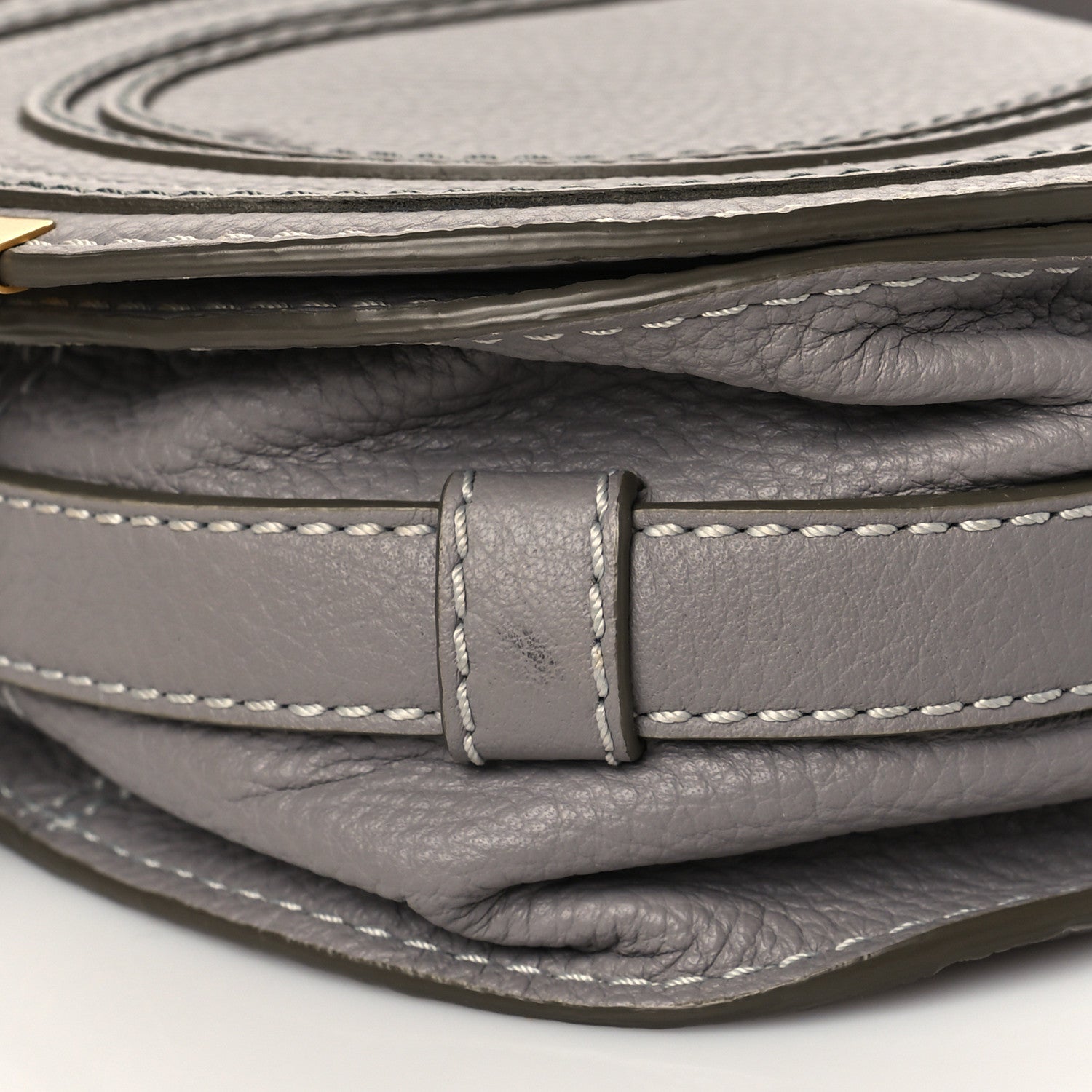Chloe Calfskin Mini Marcie Round Crossbody Bag Cashmere Grey 11 of 11