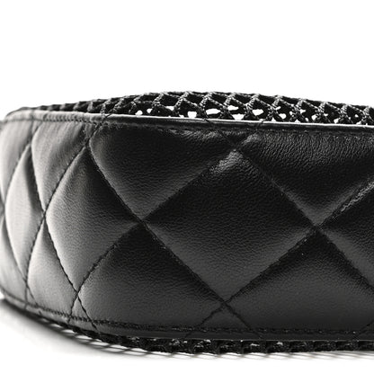 Chanel Mesh Shiny Lambskin Clutch With Chain Black 10 of 15