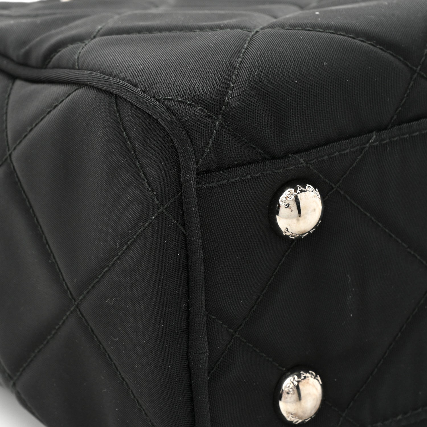 Prada Nylon Tessuto Impuntu Quilted Shoulder Bag Black 11 of 12