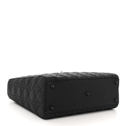 Christian Dior Ultra Matte Calfskin Cannage Large Lady Dior Black 3 of 11