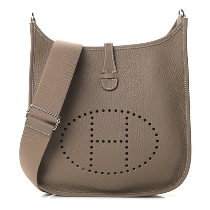 Hermes Taurillon Clemence Evelyne III PM Etoupe 1 of 11