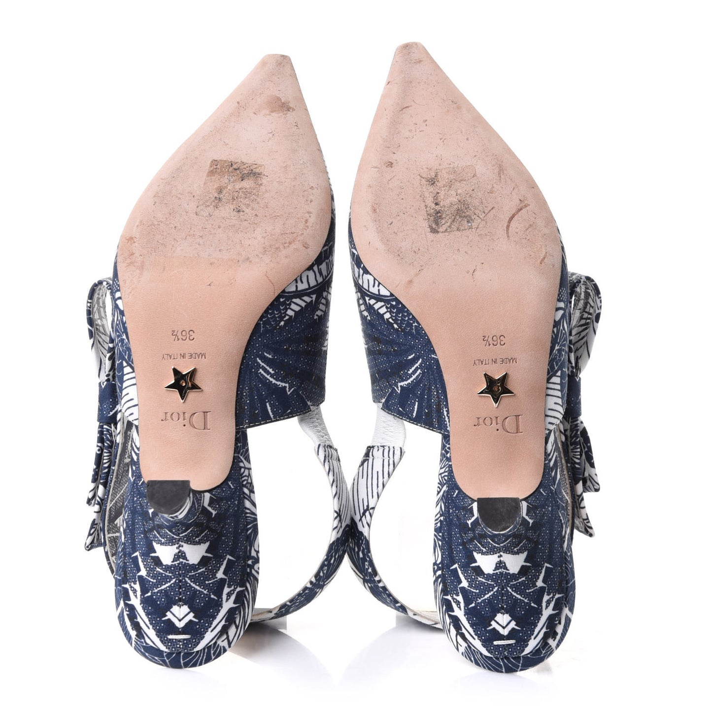 Toile De Jouy Sweet D Slingback Pumps 36.5 Indigo White
