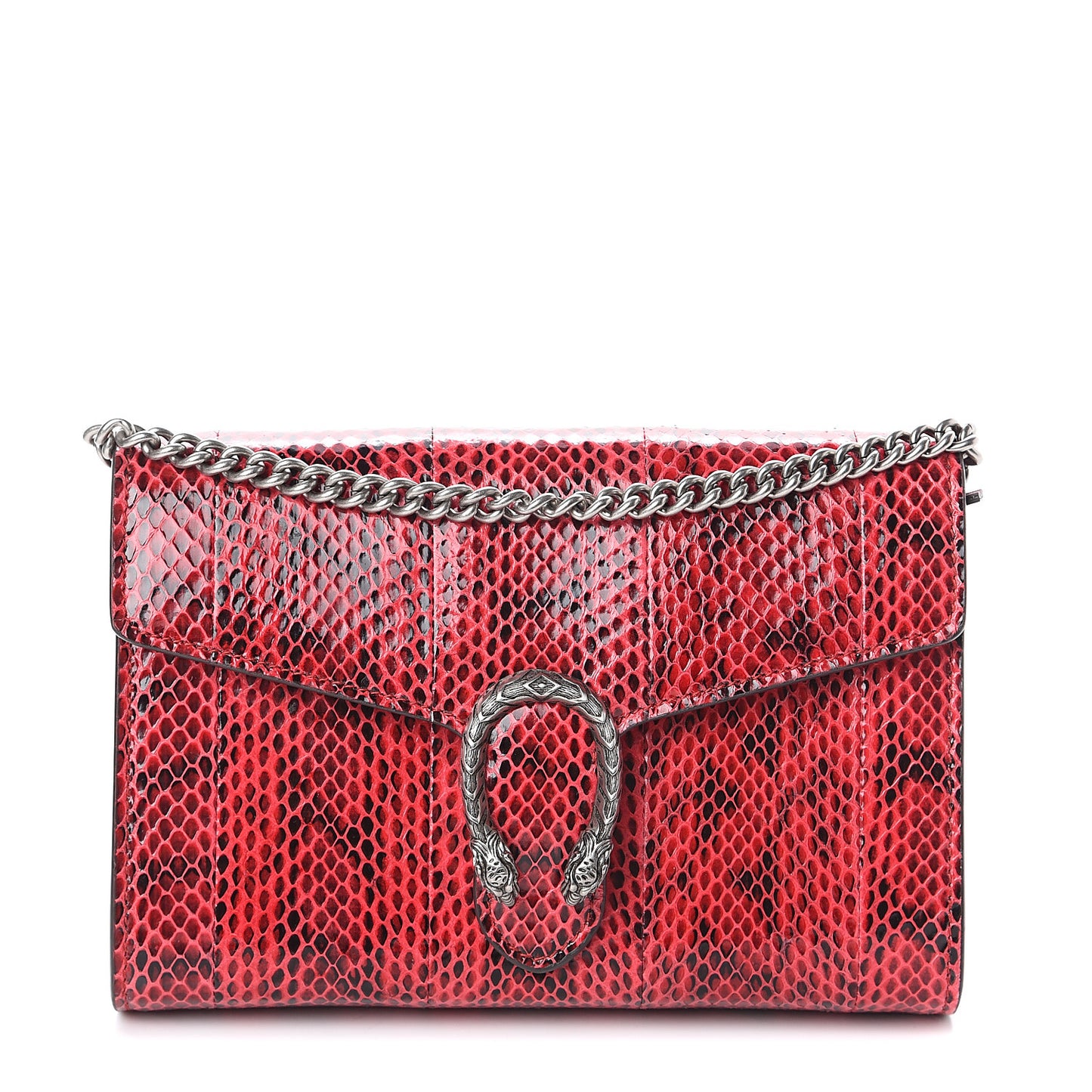 Elaphe Radiata Mini Dionysus Chain Wallet Hibiscus Red
