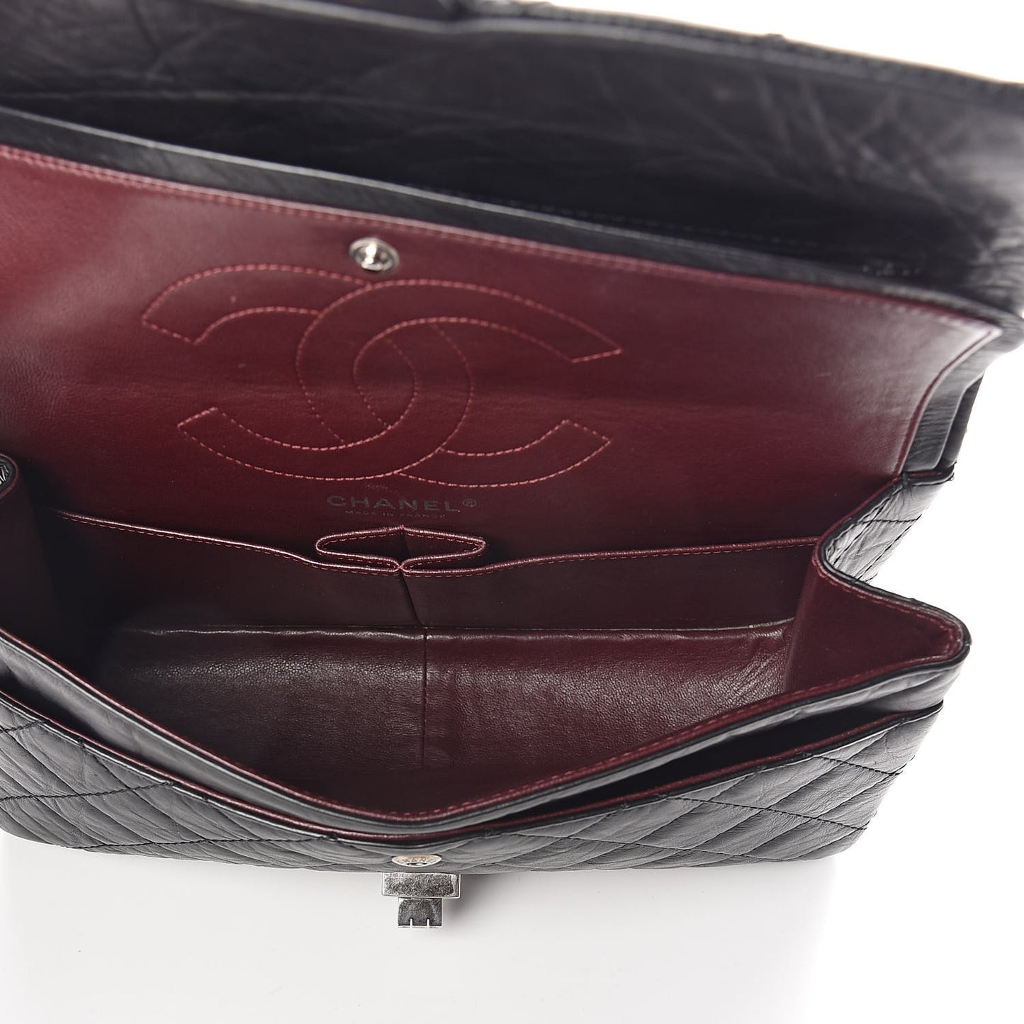 Aged Calfskin Quilted 2.55 Reissue 226 Flap Black