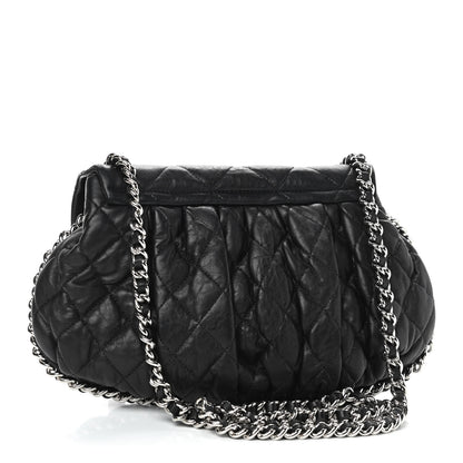 Chanel Washed Lambskin Quilted Medium Chain Around Messenger Black 3 of 10
