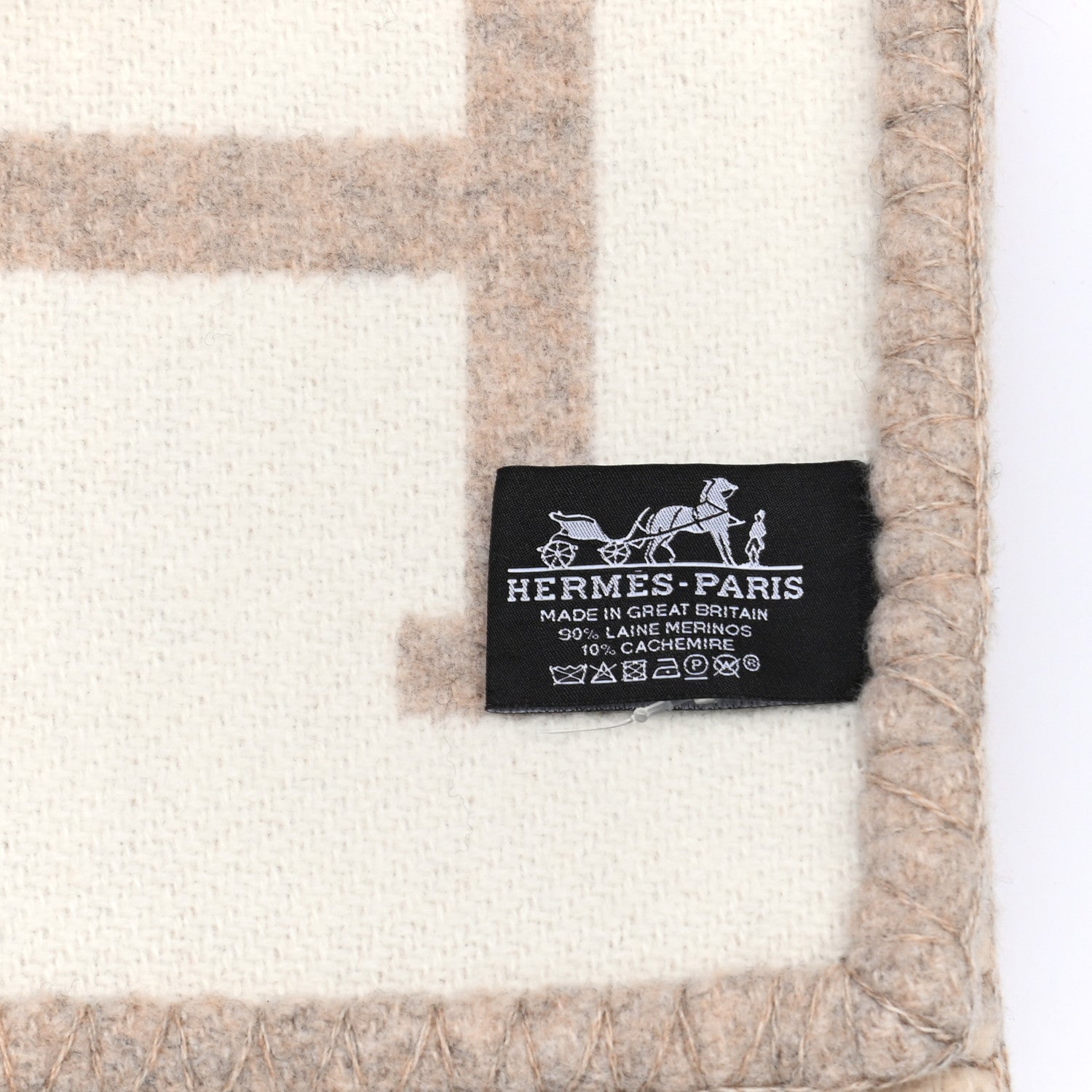Hermes Wool Cashmere Avalon III Blanket Coco Camomille 6 of 6
