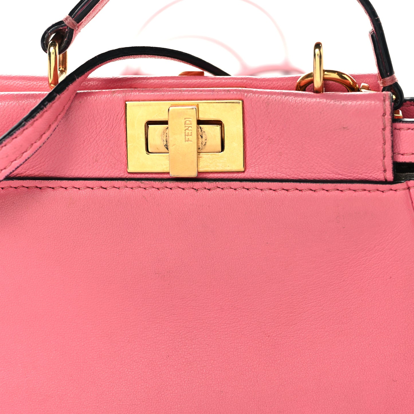Shiny Nappa Micro Peekaboo Iconic Satchel  Rosa Fluo
