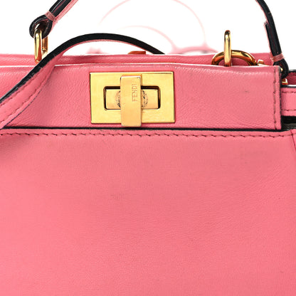 Fendi Shiny Nappa Micro Peekaboo Iconic Satchel  Rosa Fluo 9 of 11
