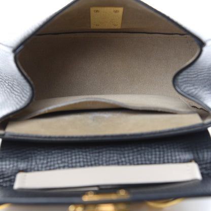 Chloe Grained Calfskin Lambskin Mini Bi-Color Drew Shoulder Bag Black Powder Beige 5 of 12