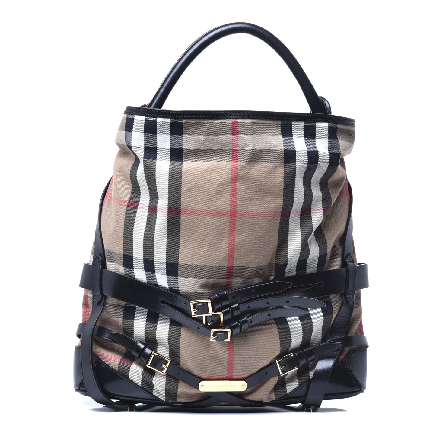 House Check Bridle Calfskin Medium Gosford Hobo Black